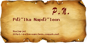Pálka Napóleon névjegykártya